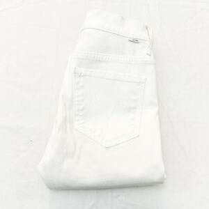 Mother Insider Crop Step Fray Glass Slipper White Denim Jeans Raw Hem Size 26